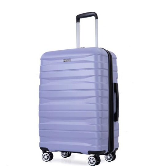 3 Piece Suitcase Set PC Lightweight And Durable Expandable Carrying Case With Two Hooks, Double Swivel Wheels, TSA Lock, 21-25-29 Light Purple