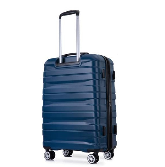 3 Piece Suitcase Set PC Lightweight And Durable Expandable Carrying Case With Two Hooks, Double Swivel Wheels, TSA Lock, 21-25-29 Dark Blue