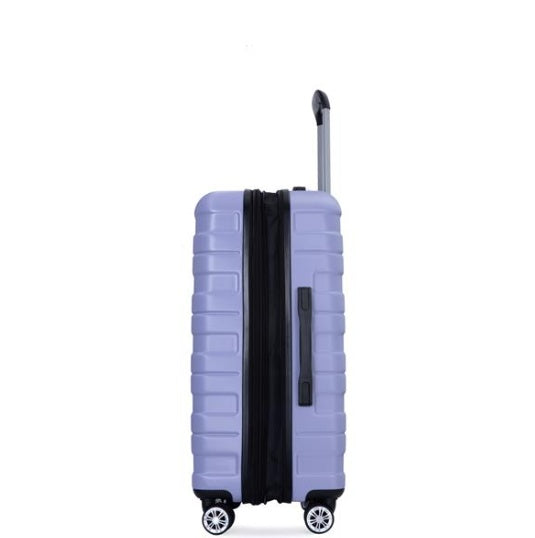 3 Piece Suitcase Set PC Lightweight And Durable Expandable Carrying Case With Two Hooks, Double Swivel Wheels, TSA Lock, 21-25-29 Light Purple