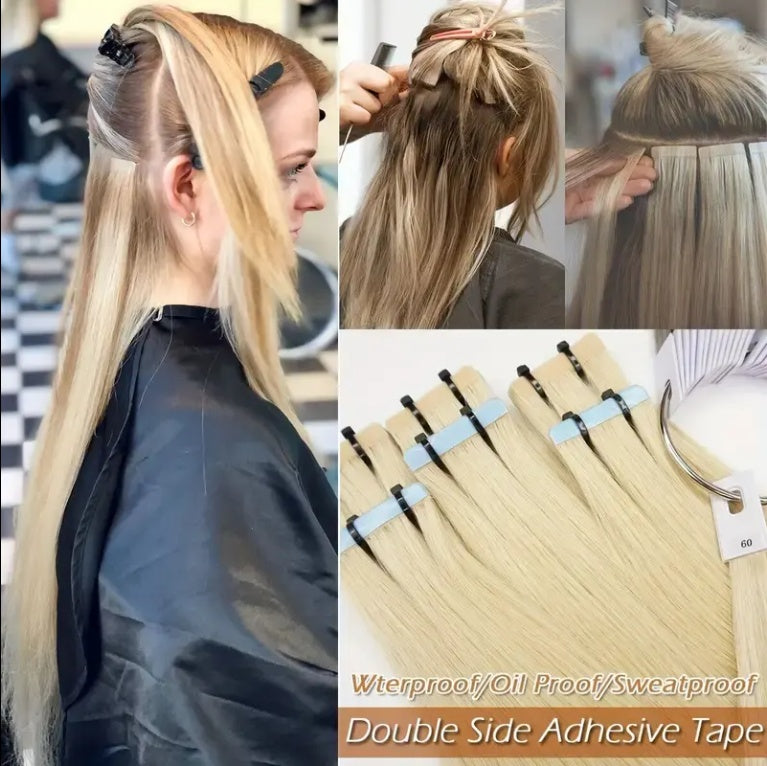18P613 Tape Ins Extension Hair Growth 50g Russian Virgin Remy Human Hair Extension Wholesaler Price Adhesive Hair Extension Hair Extension