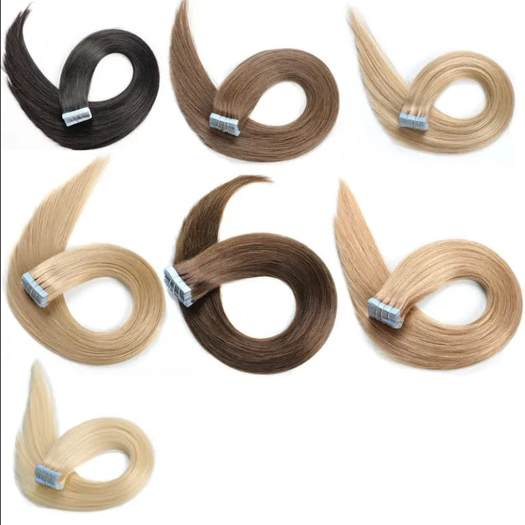 18P613 Tape Ins Extension Hair Growth 50g Russian Virgin Remy Human Hair Extension Wholesaler Price Adhesive Hair Extension Hair Extension