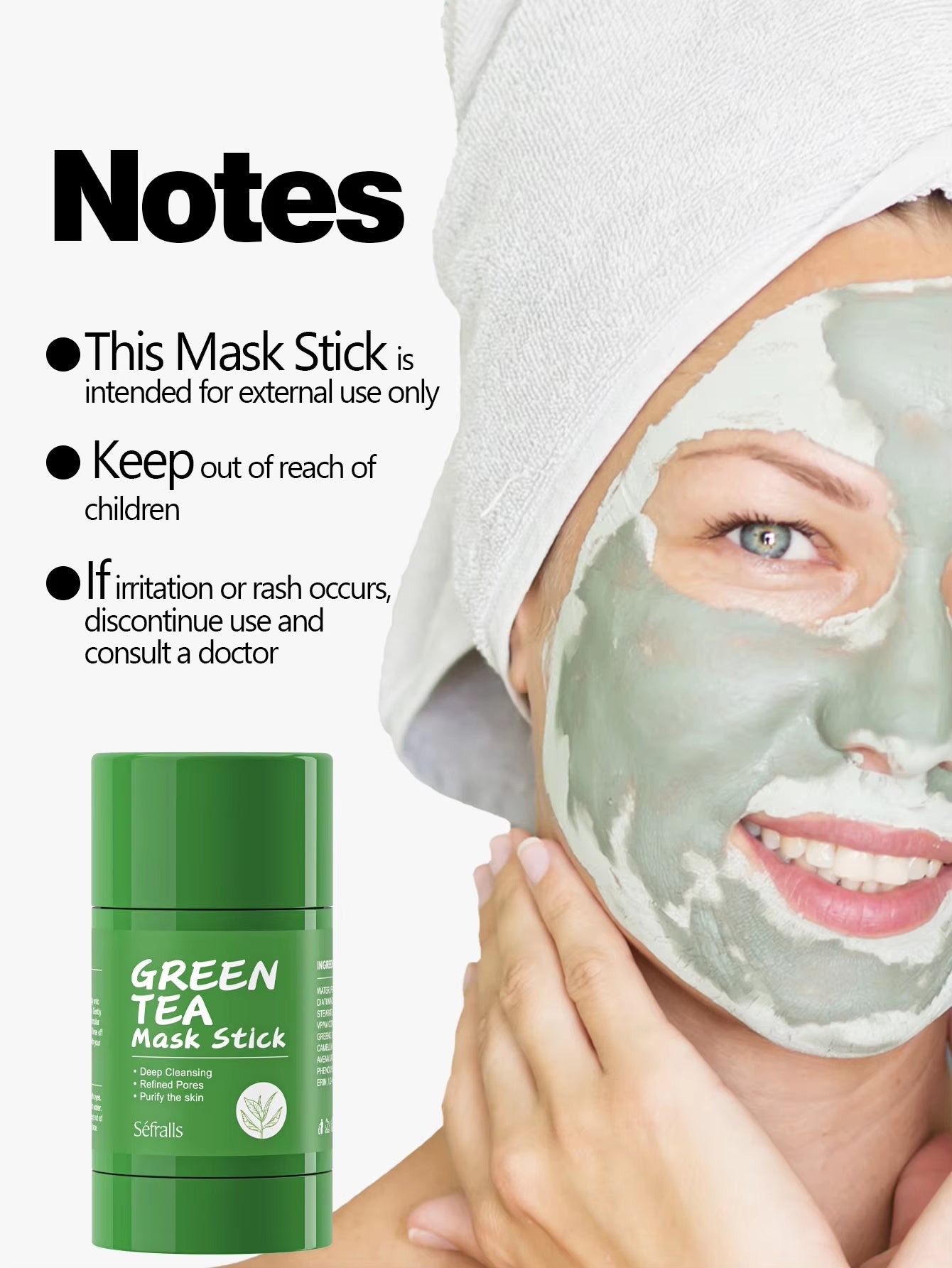 Sefralls Seven Pack Set Green Tea Mud Mask Stick Moisturizing Oil Controlling Reducing Blackheads Tea Mud Mask Stick