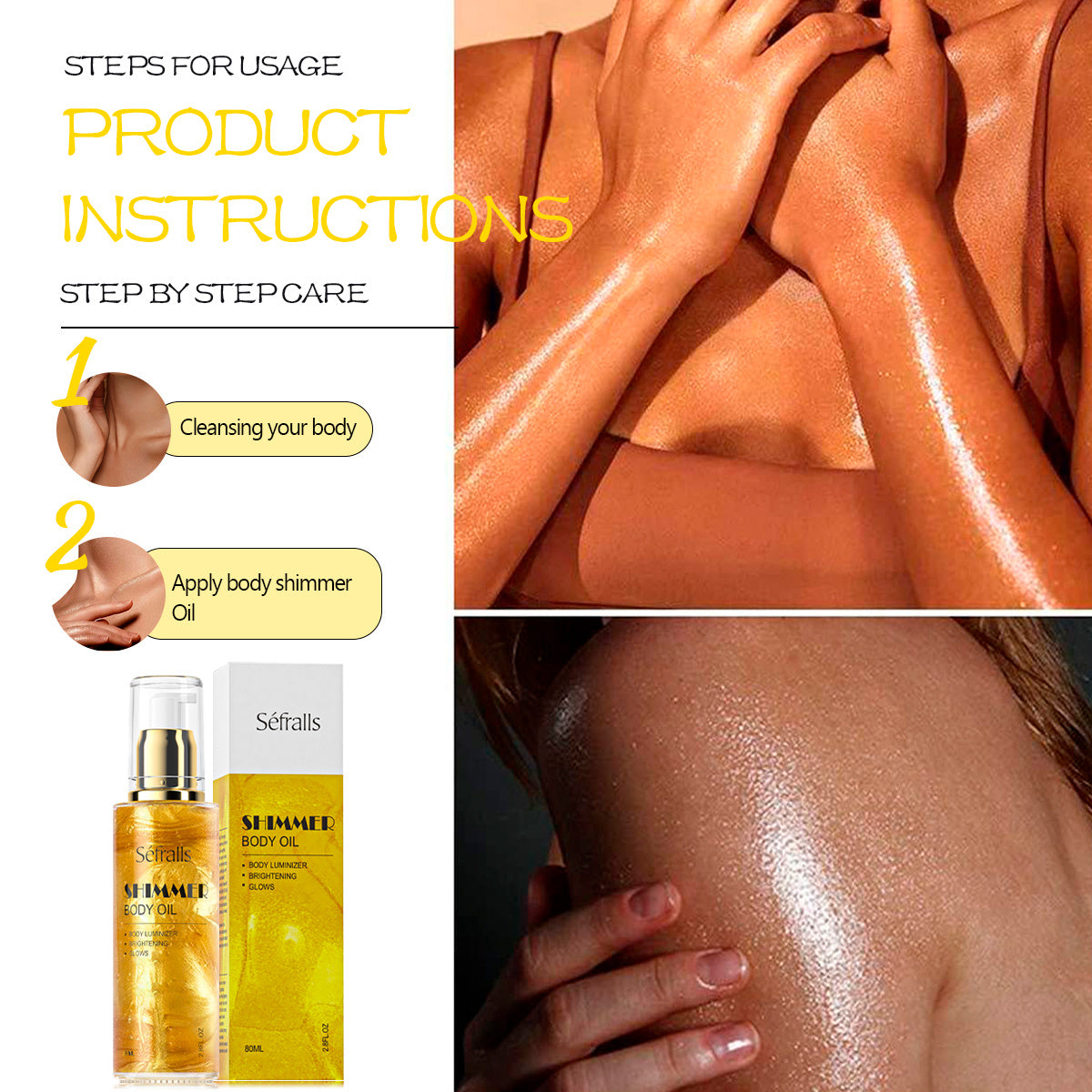 Sefralls Body Shining Oil Moisturizing Facial Body Refining High Gloss Oil