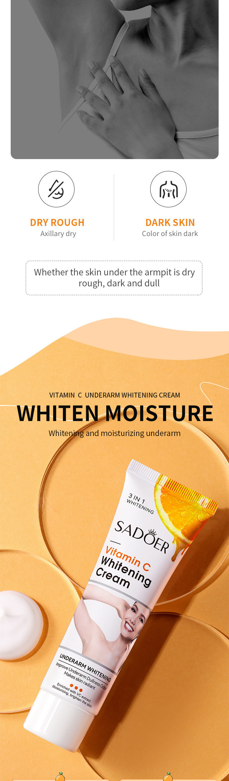 Vitamin C Armpit Cream Moisturizing And Hydrating Delicate Skin