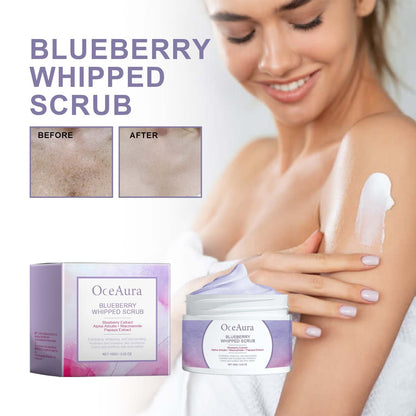 OceAura Blueberry Whipped Scrub, Exfoliating Tender Lighten Body Dull Brightening Skin Scrub