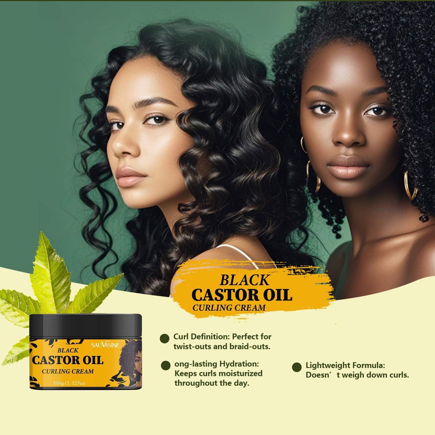 Black Castor Oil Curly Hair Cream Care