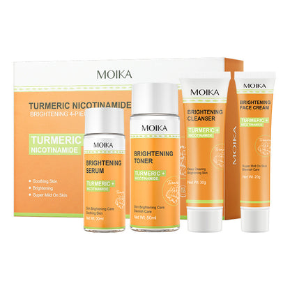 Full English Turmeric Nicotinamide Whitening Skin Care Kit Toner And Lotion 4-piece Set