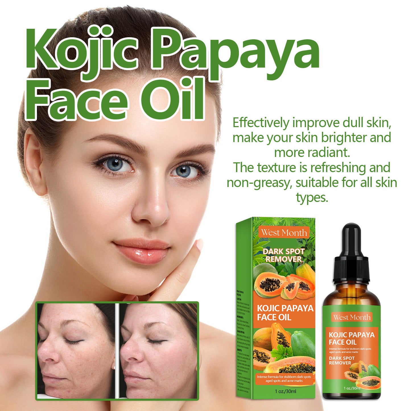 Papaya Tartaric Acid Facial Skin Moisturizing Lotion