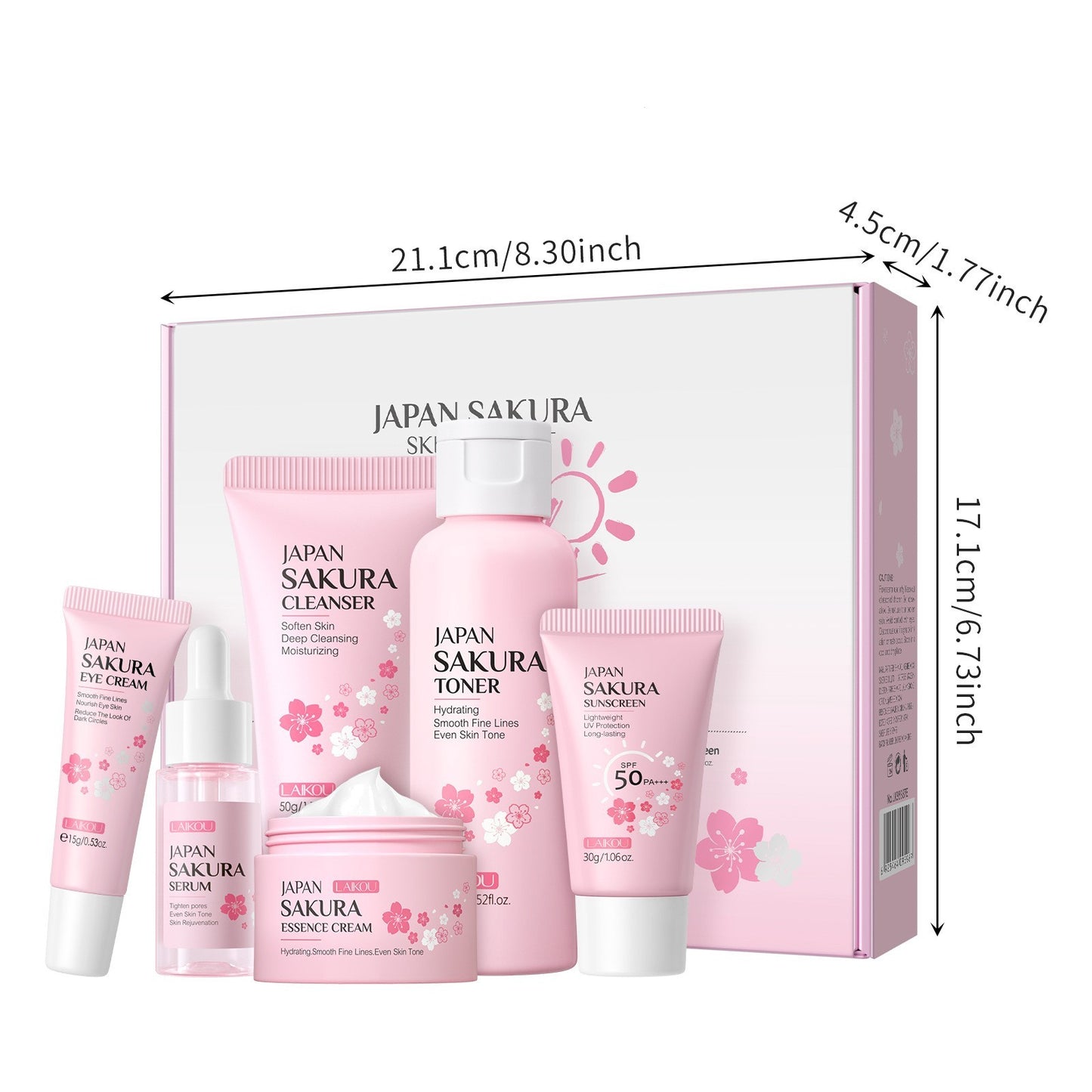 Six-piece Set Of Cherry Blossom Skin Care Cleansing