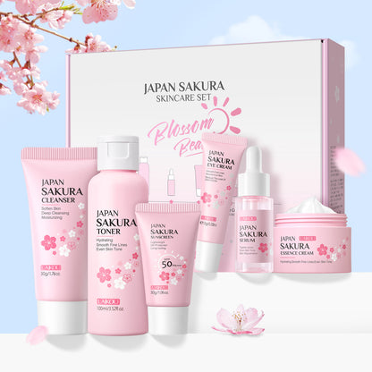 Six-piece Set Of Cherry Blossom Skin Care Cleansing