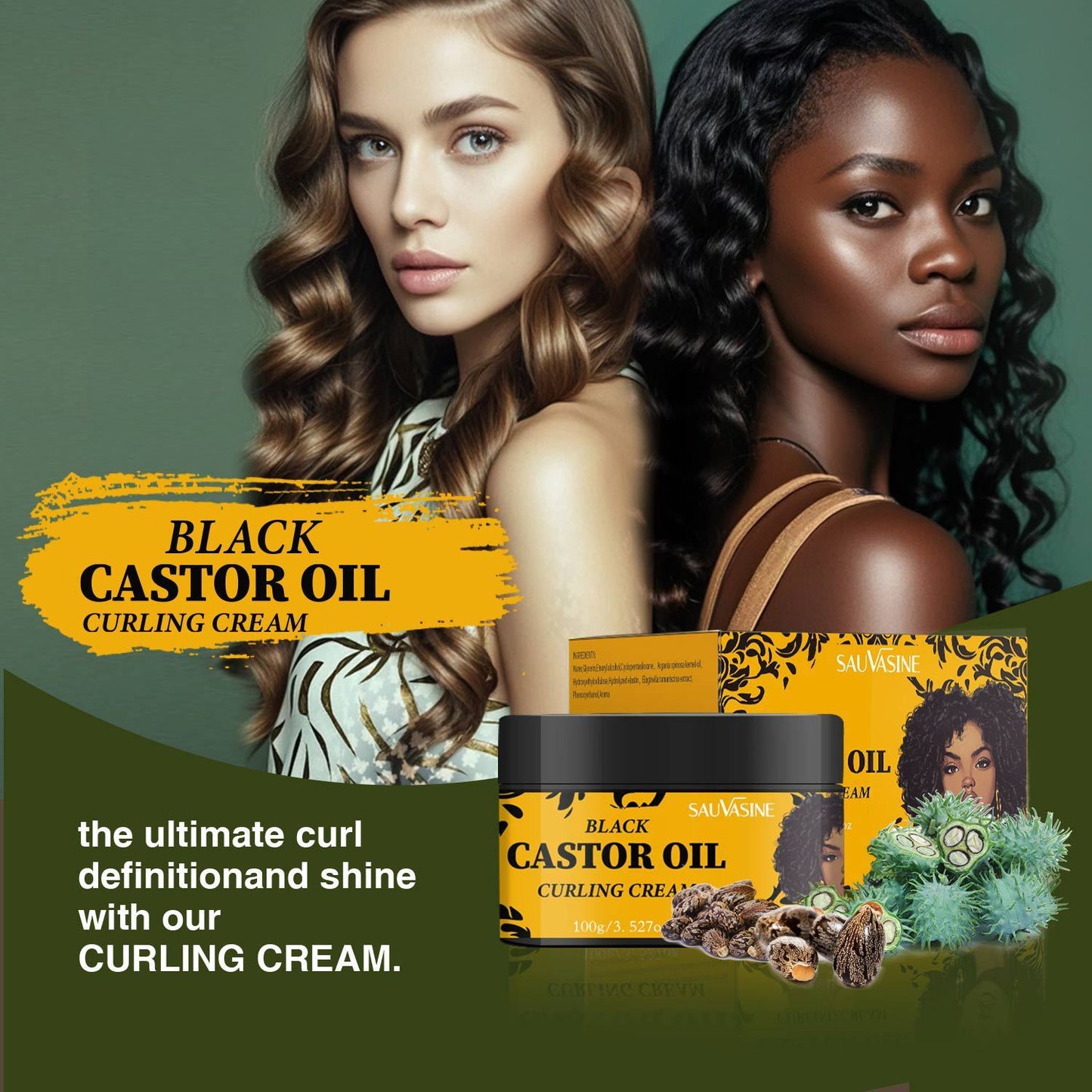 Black Castor Oil Curly Hair Cream Care