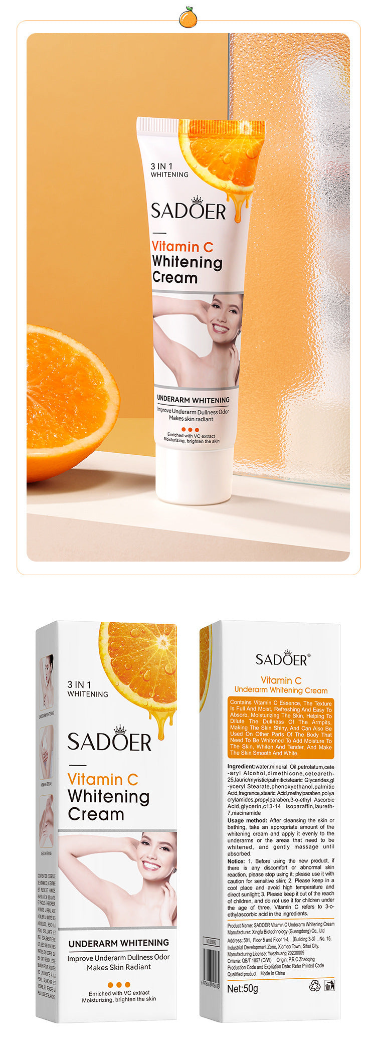 Vitamin C Armpit Cream Moisturizing And Hydrating Delicate Skin